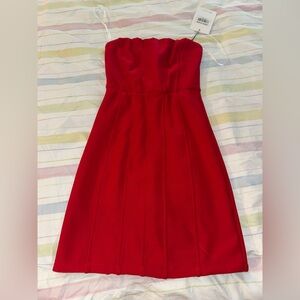 Elegant Strapless Red Dress